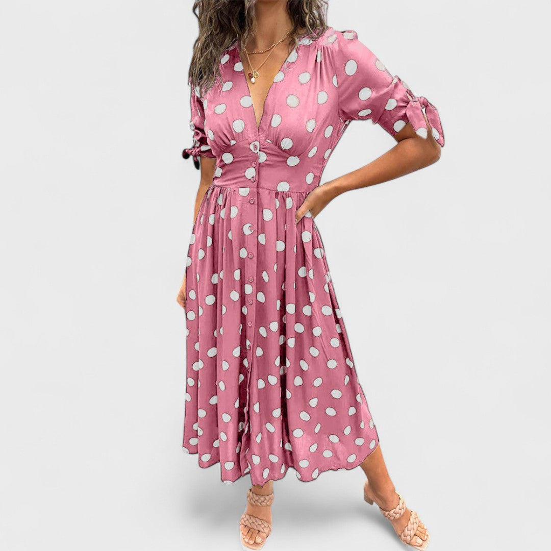 Monique - Elegáns Pöttyös Ruha