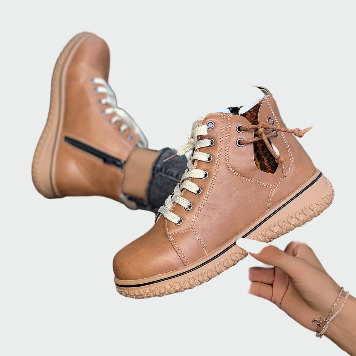 Bőr ortopéd bokacsizma