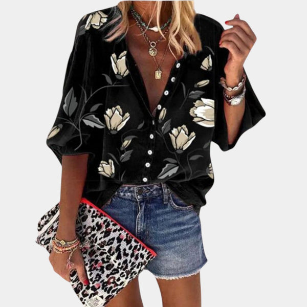 Mila | Női virágmintás nyári blúz