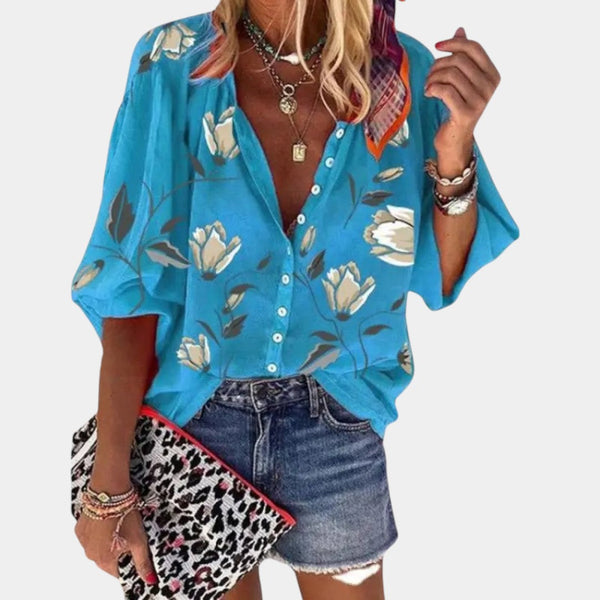 Mila | Női virágmintás nyári blúz