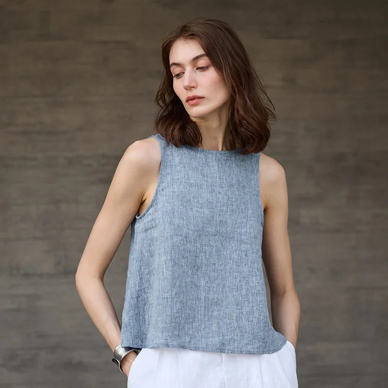 Reverzibilis chambray vászon mellény