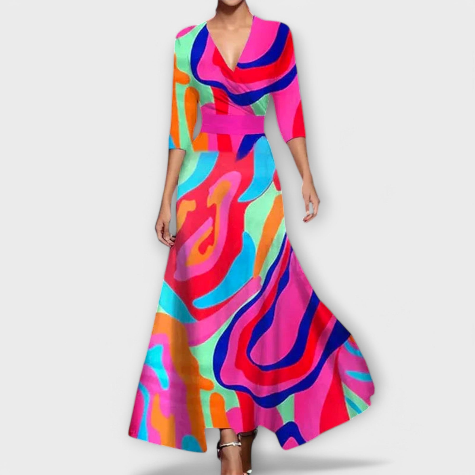 Alma - Elegáns női ruha pántos dizájnnal