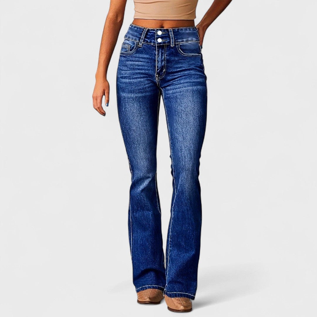 Marylène - Divatos, magas derekú, széles szárú farmernadrág