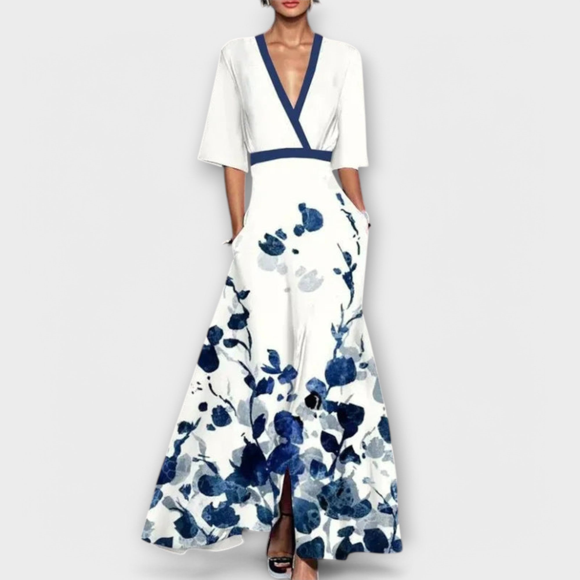 Alma - Elegáns női ruha pántos dizájnnal